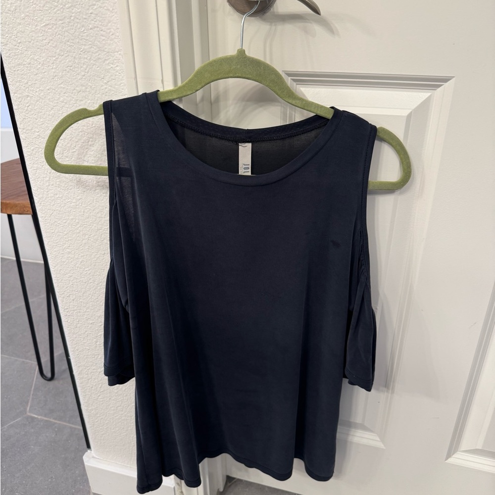 Jolie Navy Cold Shoulder Tank Top